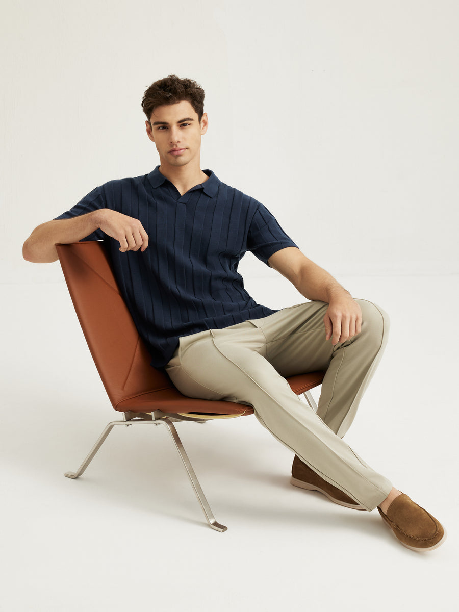 PEARSON - Slim-Fit Ribbed Knit Polo – ROAM Everywhere